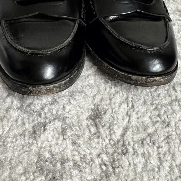 Boden Black Loafer High Heel Pumps Oxford Leather Women’s 38 7.5 - Picture 7 of 9